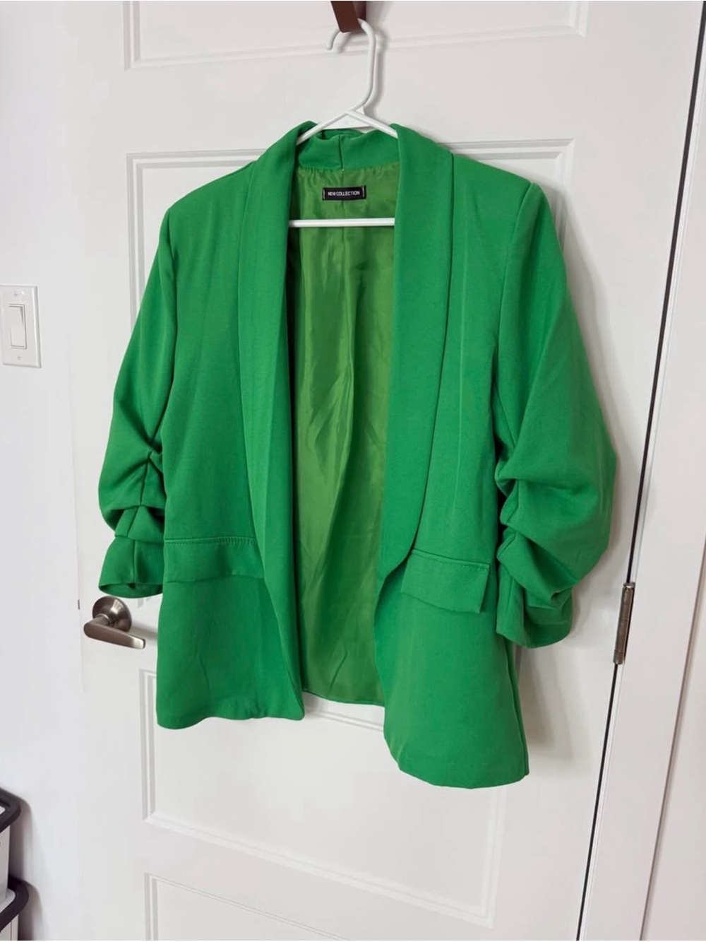 Green Shawl Collar Blazer Jacket - Women